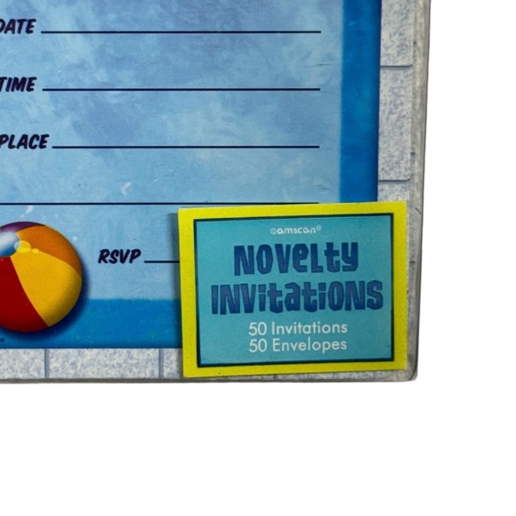 Amscan novelty invitations and envelopes. Set of 50 brand new in package cards! - Picture 7 of 7